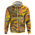 Custom NAIDOC Week 2024 Giants Zip Hoodie Aboriginal Animals Keep The Fire Burning
