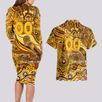 Custom NAIDOC Week 2024 Hawks Couples Matching Long Sleeve Bodycon Dress and Hawaiian Shirt Aboriginal Animals Keep The Fire Burning