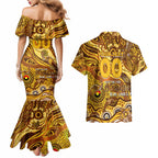 Custom NAIDOC Week 2024 Hawks Couples Matching Mermaid Dress and Hawaiian Shirt Aboriginal Animals Keep The Fire Burning