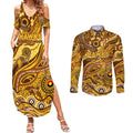 Custom NAIDOC Week 2024 Hawks Couples Matching Summer Maxi Dress and Long Sleeve Button Shirt Aboriginal Animals Keep The Fire Burning
