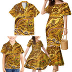 Custom NAIDOC Week 2024 Hawks Family Matching Mermaid Dress and Hawaiian Shirt Aboriginal Animals Keep The Fire Burning