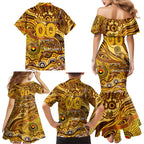 Custom NAIDOC Week 2024 Hawks Family Matching Mermaid Dress and Hawaiian Shirt Aboriginal Animals Keep The Fire Burning