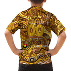 Custom NAIDOC Week 2024 Hawks Family Matching Off Shoulder Short Dress and Hawaiian Shirt Aboriginal Animals Keep The Fire Burning