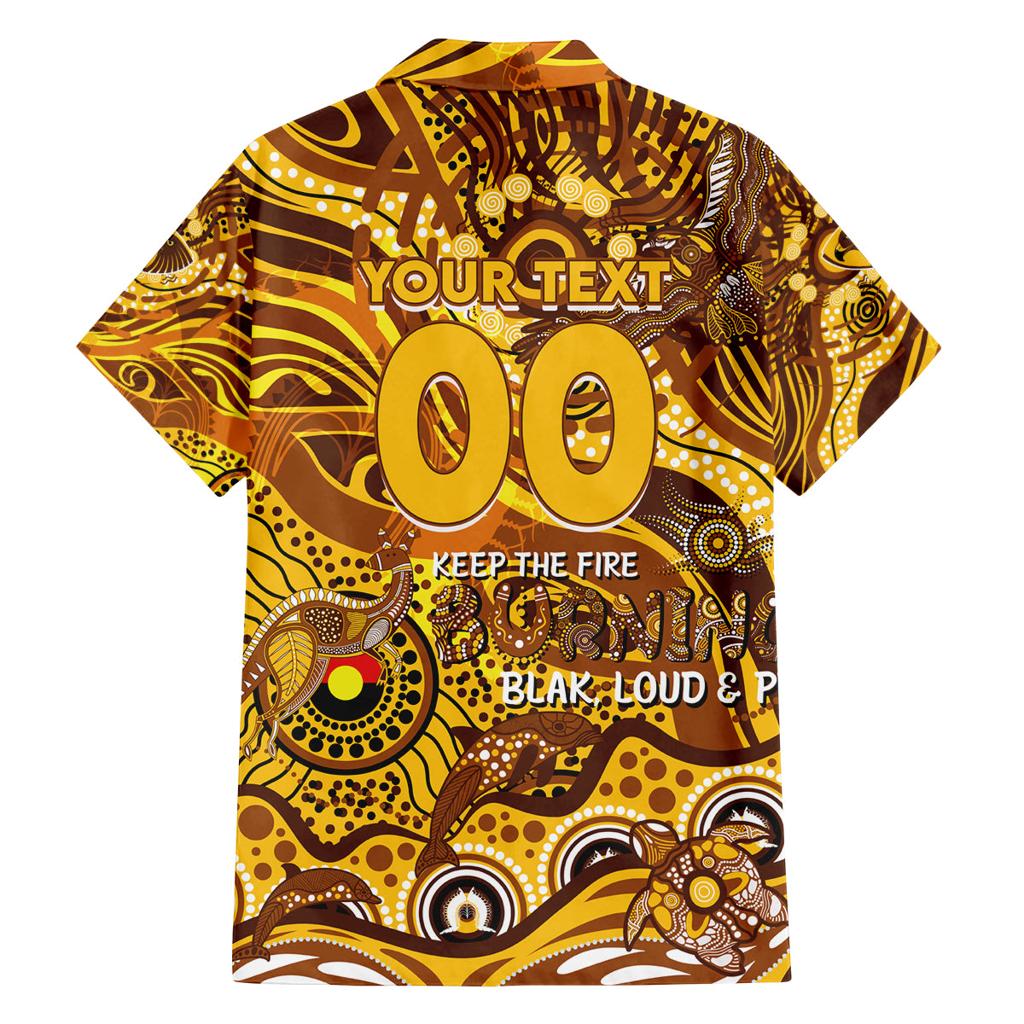 Custom NAIDOC Week 2024 Hawks Family Matching Off Shoulder Short Dress and Hawaiian Shirt Aboriginal Animals Keep The Fire Burning