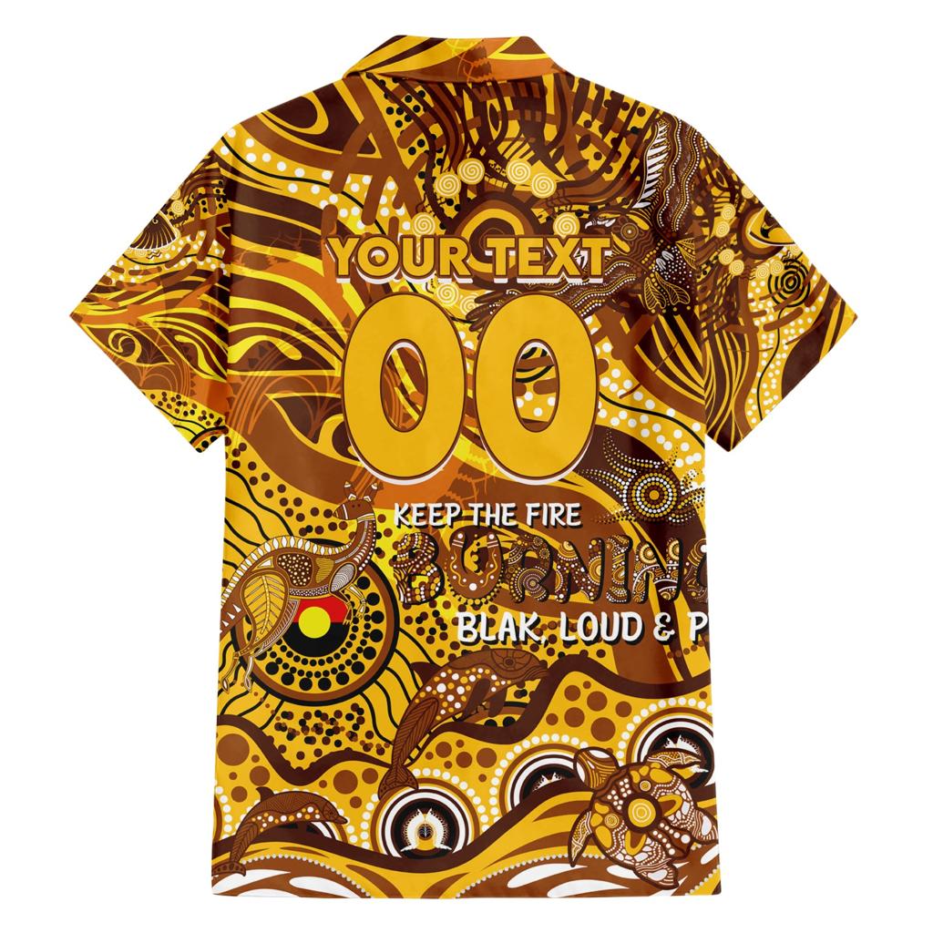 Custom NAIDOC Week 2024 Hawks Family Matching Short Sleeve Bodycon Dress and Hawaiian Shirt Aboriginal Animals Keep The Fire Burning