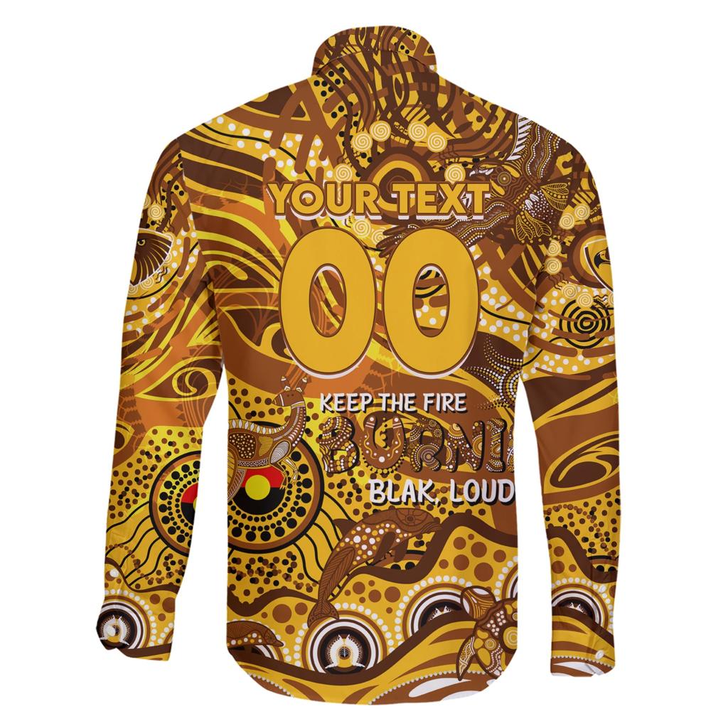 Custom NAIDOC Week 2024 Hawks Family Matching Short Sleeve Bodycon Dress and Hawaiian Shirt Aboriginal Animals Keep The Fire Burning