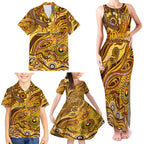 Custom NAIDOC Week 2024 Hawks Family Matching Tank Maxi Dress and Hawaiian Shirt Aboriginal Animals Keep The Fire Burning