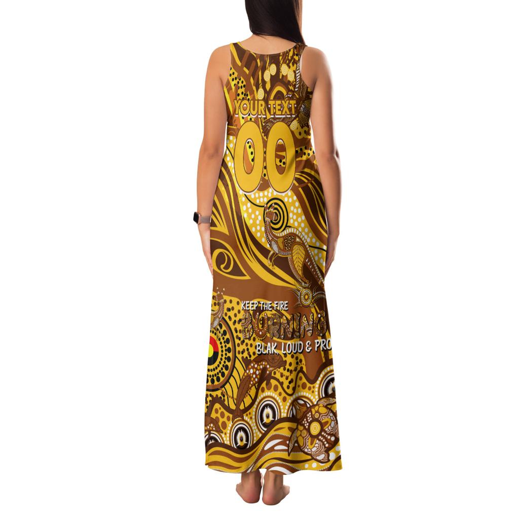 Custom NAIDOC Week 2024 Hawks Family Matching Tank Maxi Dress and Hawaiian Shirt Aboriginal Animals Keep The Fire Burning