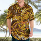 Custom NAIDOC Week 2024 Hawks Hawaiian Shirt Aboriginal Animals Keep The Fire Burning