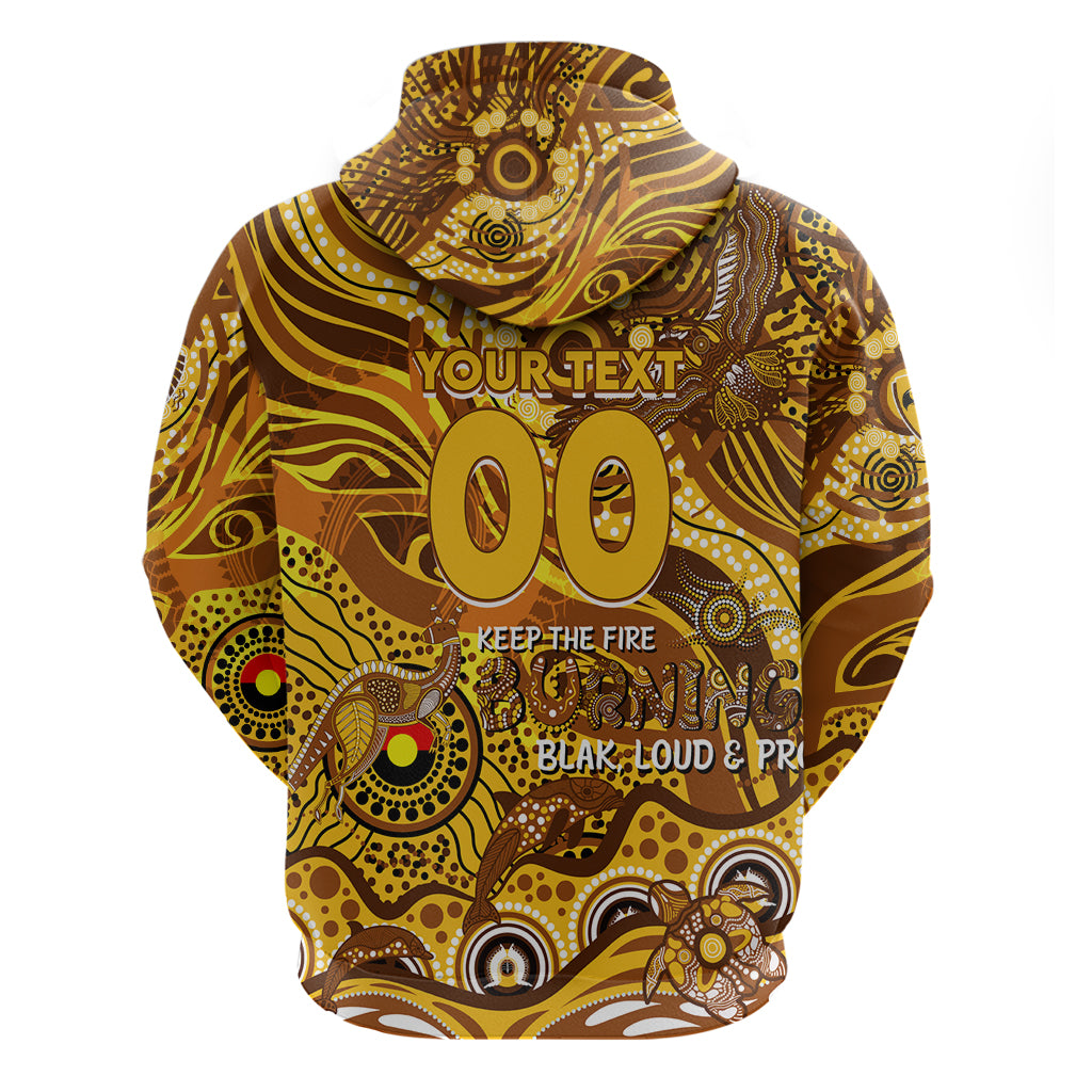Custom NAIDOC Week 2024 Hawks Hoodie Aboriginal Animals Keep The Fire Burning