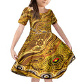 Custom NAIDOC Week 2024 Hawks Kid Short Sleeve Dress Aboriginal Animals Keep The Fire Burning