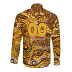 Custom NAIDOC Week 2024 Hawks Long Sleeve Button Shirt Aboriginal Animals Keep The Fire Burning