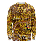 Custom NAIDOC Week 2024 Hawks Long Sleeve Shirt Aboriginal Animals Keep The Fire Burning