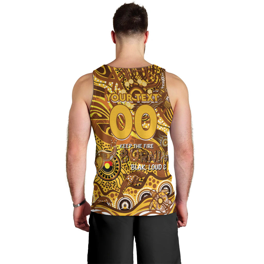 Custom NAIDOC Week 2024 Hawks Men Tank Top Aboriginal Animals Keep The Fire Burning