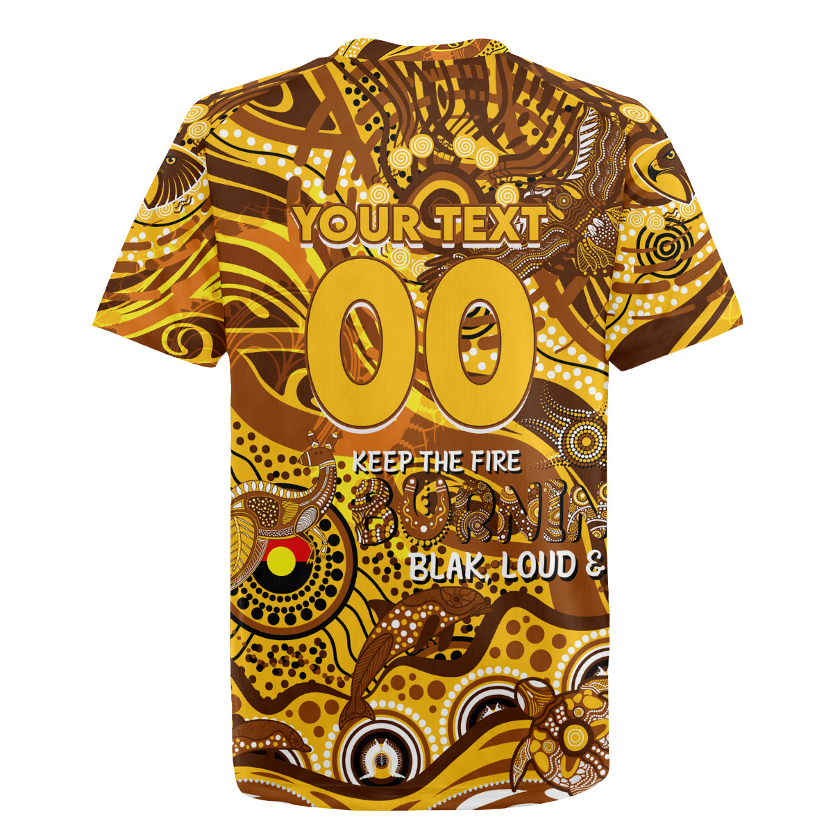 Custom NAIDOC Week 2024 Hawks Rugby Jersey Aboriginal Animals Keep The Fire Burning