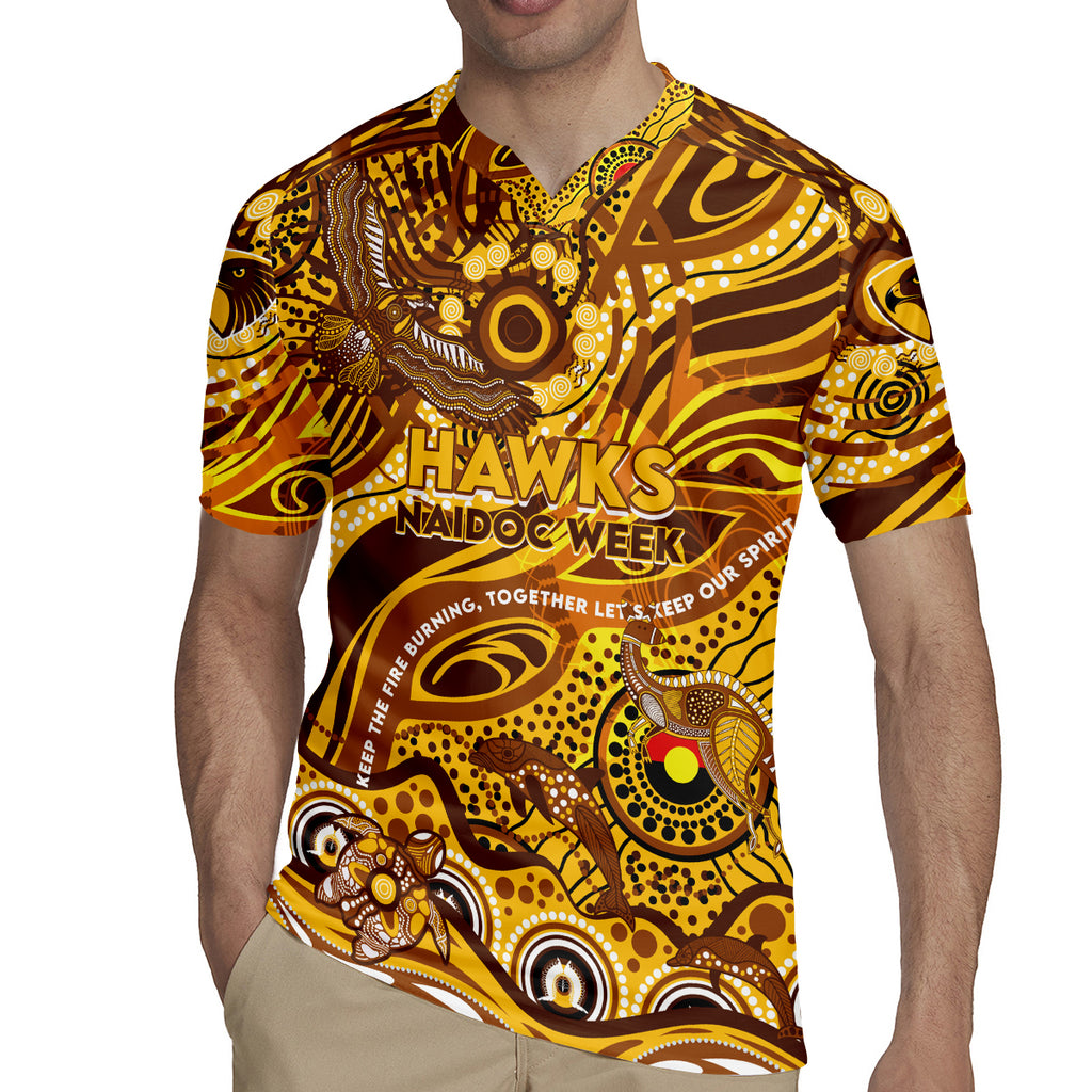 Custom NAIDOC Week 2024 Hawks Rugby Jersey Aboriginal Animals Keep The Fire Burning