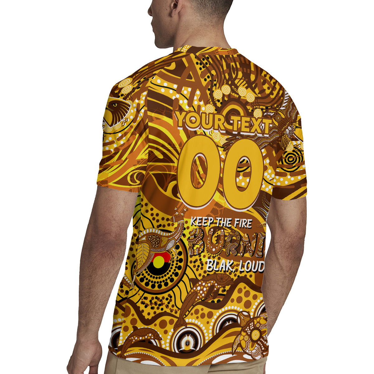 Custom NAIDOC Week 2024 Hawks Rugby Jersey Aboriginal Animals Keep The Fire Burning