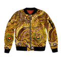 Custom NAIDOC Week 2024 Hawks Sleeve Zip Bomber Jacket Aboriginal Animals Keep The Fire Burning