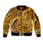 Custom NAIDOC Week 2024 Hawks Sleeve Zip Bomber Jacket Aboriginal Animals Keep The Fire Burning