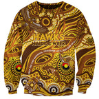 Custom NAIDOC Week 2024 Hawks Sweatshirt Aboriginal Animals Keep The Fire Burning