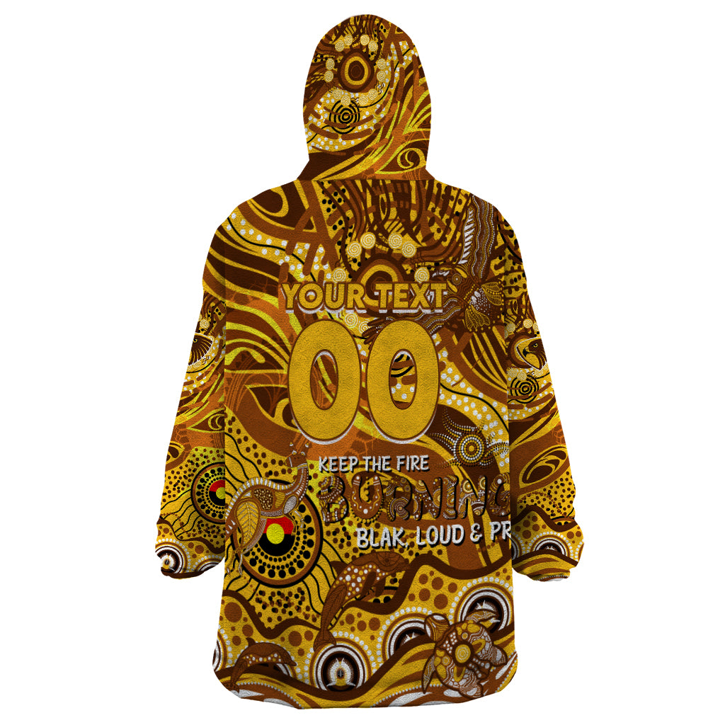 Custom NAIDOC Week 2024 Hawks Wearable Blanket Hoodie Aboriginal Animals Keep The Fire Burning