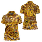 Custom NAIDOC Week 2024 Hawks Women Polo Shirt Aboriginal Animals Keep The Fire Burning