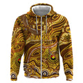 Custom NAIDOC Week 2024 Hawks Zip Hoodie Aboriginal Animals Keep The Fire Burning