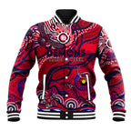 Custom NAIDOC Week 2024 Demons Baseball Jacket Aboriginal Animals Keep The Fire Burning