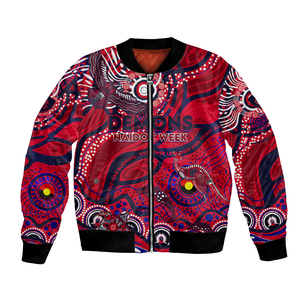 Custom NAIDOC Week 2024 Demons Bomber Jacket Aboriginal Animals Keep The Fire Burning