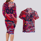 Custom NAIDOC Week 2024 Demons Couples Matching Long Sleeve Bodycon Dress and Hawaiian Shirt Aboriginal Animals Keep The Fire Burning