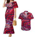 Custom NAIDOC Week 2024 Demons Couples Matching Mermaid Dress and Hawaiian Shirt Aboriginal Animals Keep The Fire Burning