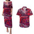 Custom NAIDOC Week 2024 Demons Couples Matching Puletasi and Hawaiian Shirt Aboriginal Animals Keep The Fire Burning