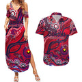 Custom NAIDOC Week 2024 Demons Couples Matching Summer Maxi Dress and Hawaiian Shirt Aboriginal Animals Keep The Fire Burning