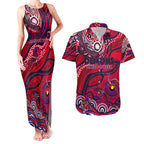 Custom NAIDOC Week 2024 Demons Couples Matching Tank Maxi Dress and Hawaiian Shirt Aboriginal Animals Keep The Fire Burning