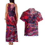 Custom NAIDOC Week 2024 Demons Couples Matching Tank Maxi Dress and Hawaiian Shirt Aboriginal Animals Keep The Fire Burning
