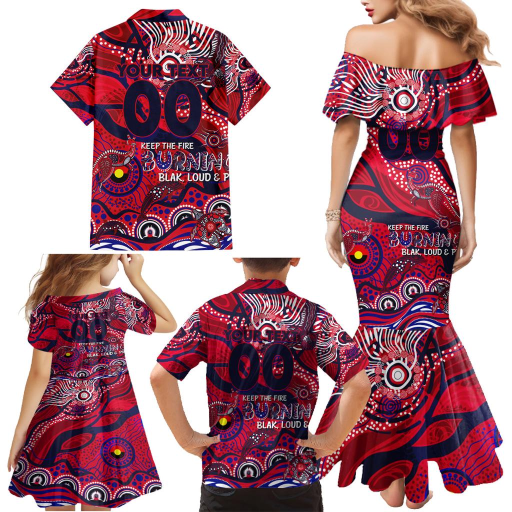 Custom NAIDOC Week 2024 Demons Family Matching Mermaid Dress and Hawaiian Shirt Aboriginal Animals Keep The Fire Burning