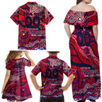 Custom NAIDOC Week 2024 Demons Family Matching Off Shoulder Maxi Dress and Hawaiian Shirt Aboriginal Animals Keep The Fire Burning