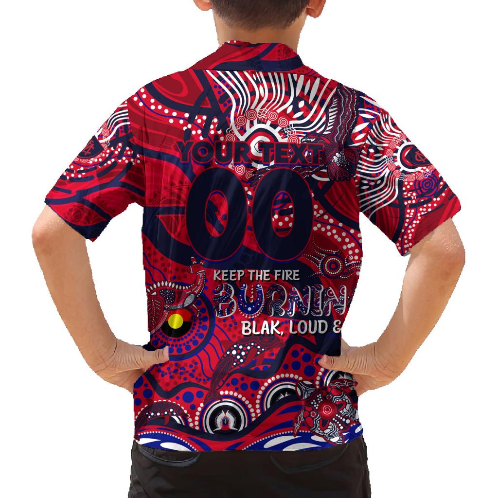Custom NAIDOC Week 2024 Demons Family Matching Off Shoulder Short Dress and Hawaiian Shirt Aboriginal Animals Keep The Fire Burning