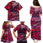 Custom NAIDOC Week 2024 Demons Family Matching Puletasi and Hawaiian Shirt Aboriginal Animals Keep The Fire Burning