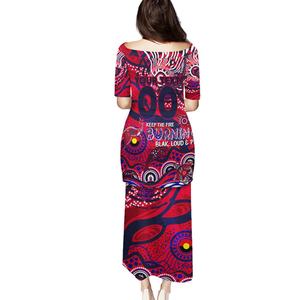 Custom NAIDOC Week 2024 Demons Family Matching Puletasi and Hawaiian Shirt Aboriginal Animals Keep The Fire Burning