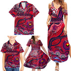 Custom NAIDOC Week 2024 Demons Family Matching Summer Maxi Dress and Hawaiian Shirt Aboriginal Animals Keep The Fire Burning