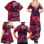 Custom NAIDOC Week 2024 Demons Family Matching Summer Maxi Dress and Hawaiian Shirt Aboriginal Animals Keep The Fire Burning