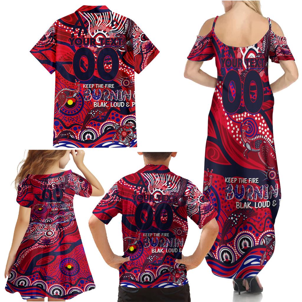 Custom NAIDOC Week 2024 Demons Family Matching Summer Maxi Dress and Hawaiian Shirt Aboriginal Animals Keep The Fire Burning