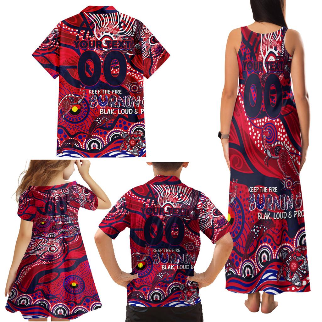 Custom NAIDOC Week 2024 Demons Family Matching Tank Maxi Dress and Hawaiian Shirt Aboriginal Animals Keep The Fire Burning