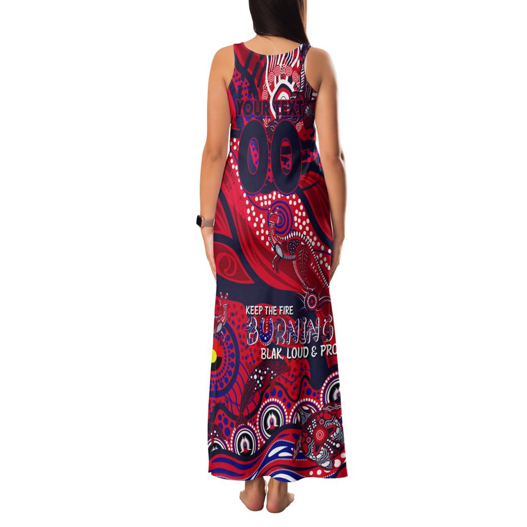 Custom NAIDOC Week 2024 Demons Family Matching Tank Maxi Dress and Hawaiian Shirt Aboriginal Animals Keep The Fire Burning
