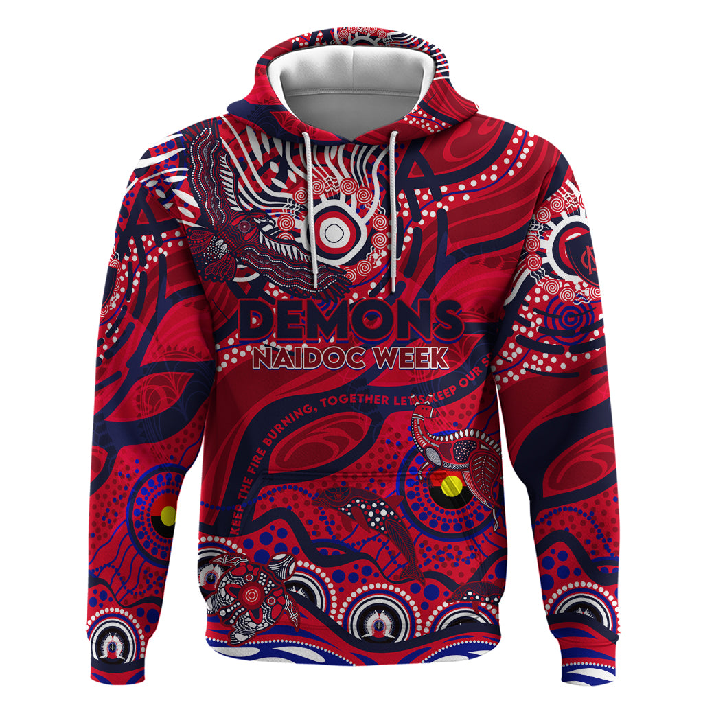 Custom NAIDOC Week 2024 Demons Hoodie Aboriginal Animals Keep The Fire Burning