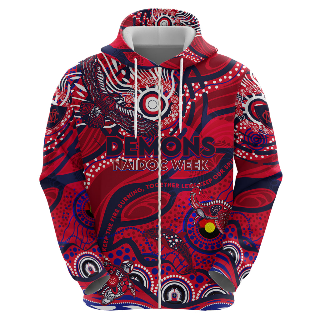 Custom NAIDOC Week 2024 Demons Hoodie Aboriginal Animals Keep The Fire Burning