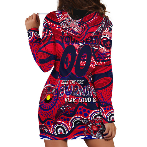 Custom NAIDOC Week 2024 Demons Hoodie Dress Aboriginal Animals Keep The Fire Burning
