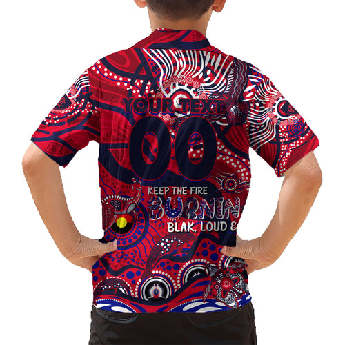 Custom NAIDOC Week 2024 Demons Kid Hawaiian Shirt Aboriginal Animals Keep The Fire Burning
