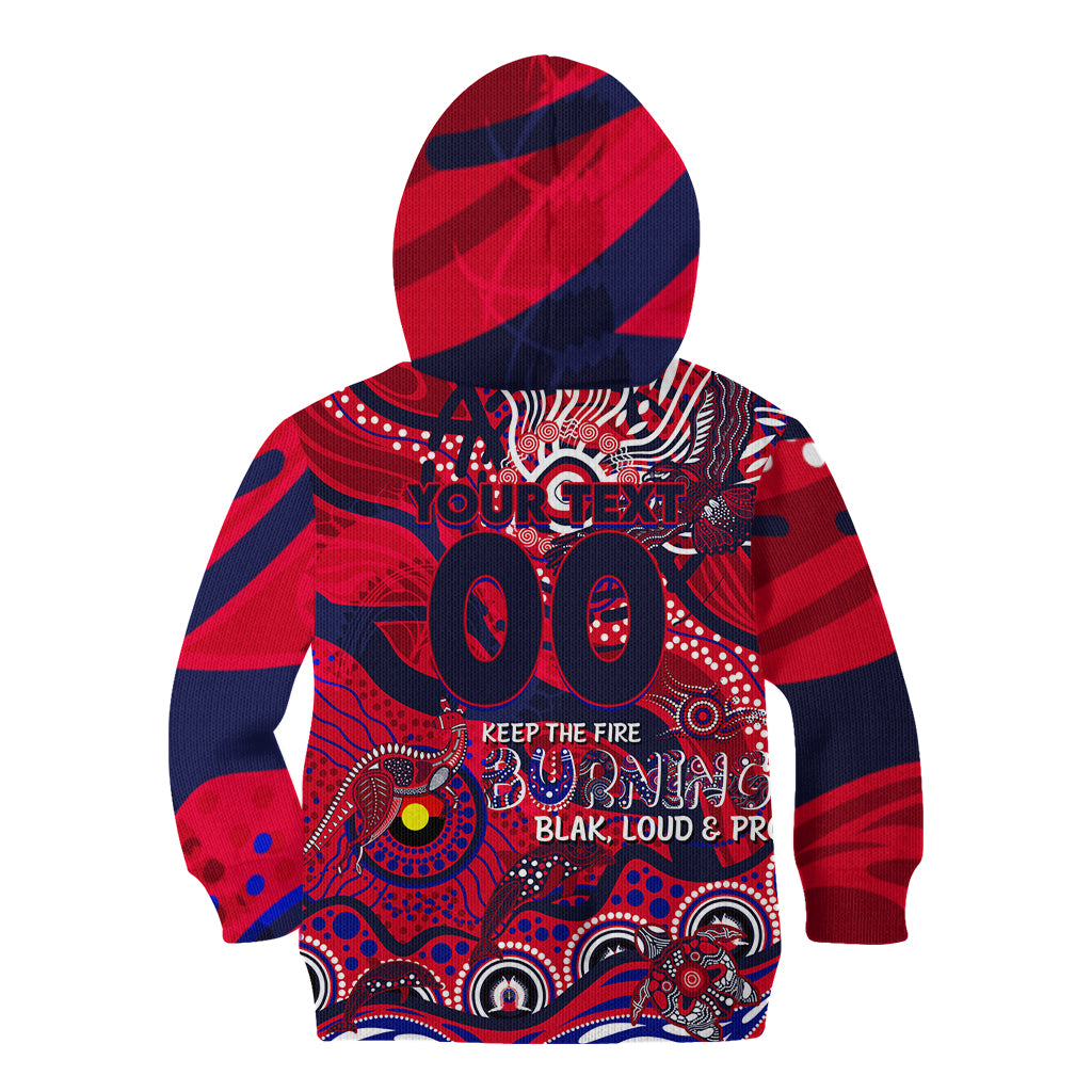 Custom NAIDOC Week 2024 Demons Kid Hoodie Aboriginal Animals Keep The Fire Burning